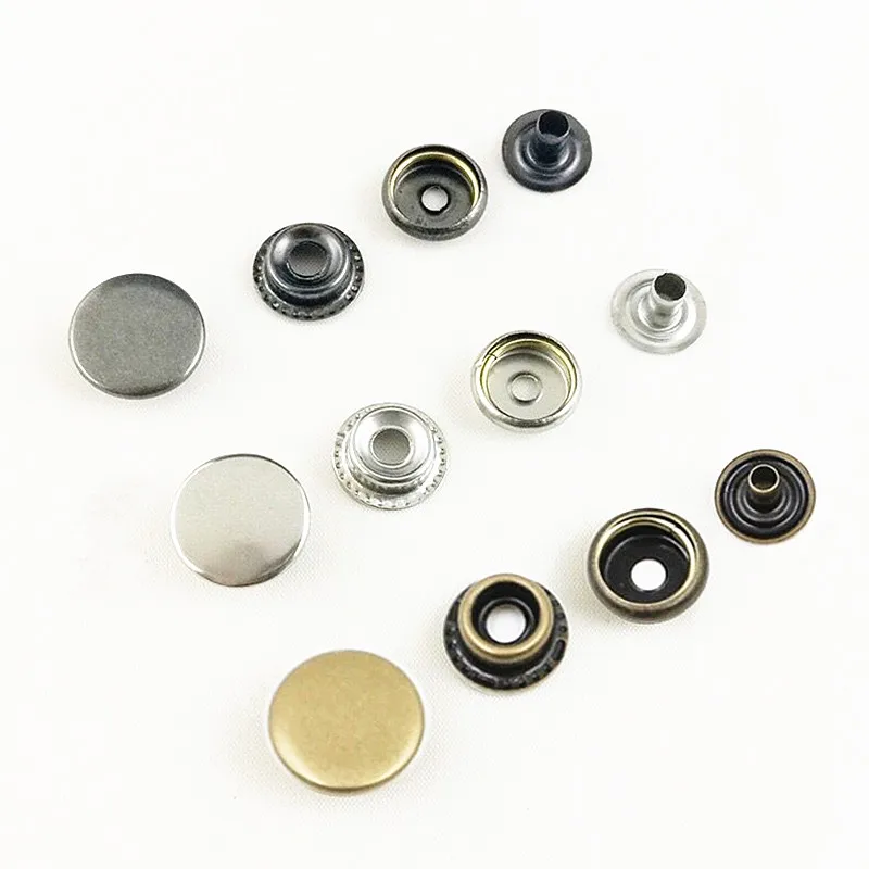50sets 15mm Brass Metal Snap Fastener Press Stud Buttons Poppers