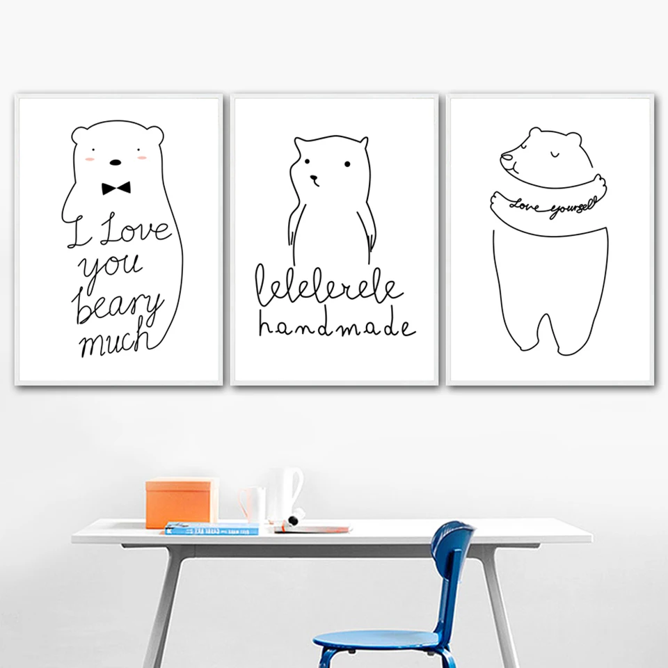 AFFLATUS-Cloud-Bear-Star-Wall-Art-Print-Canvas-Painting-Nordic-Poster-Black-White-Pop-Art-Wall (1)