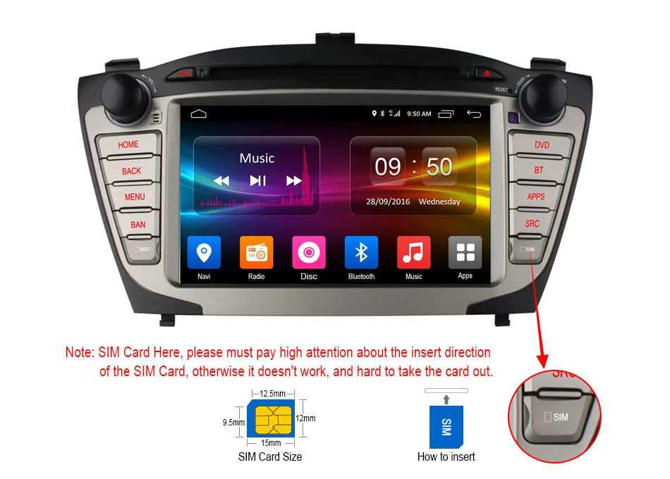 Sale Ownice C500 4G SIM LTE for Hyundai iX35 Tucson 2009 - 2015 Android 6.0 8 Core 2 din car dvd gps radio 2GB RAM 32GB support DAB+ 5