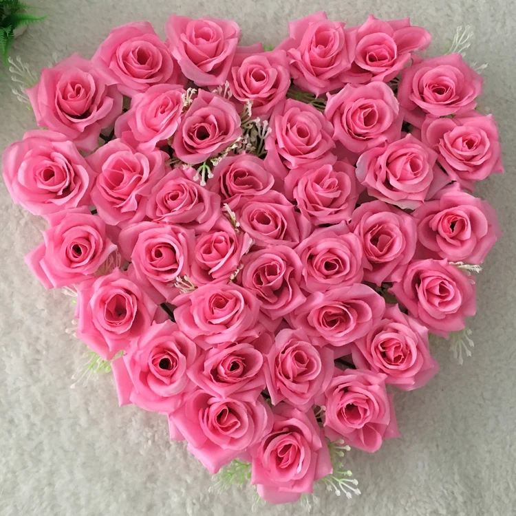 Цветы розы декоративные розовые в форме сердца 21 цвет 40 х40 см|rose poncho|rose flower familyrose