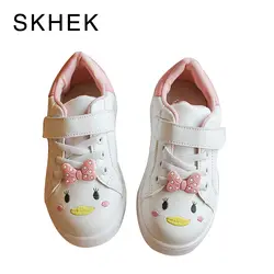 Skhek New Kids Детская обувь мода для девочек милой принцессы спортивный Обувь для девочек PU Повседневное обувь с бантом из искусственной кожи sku