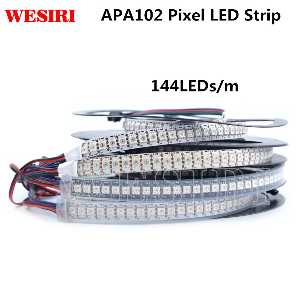 Умная светодиодная Пиксельная лента APA102 SK9822 1 м/5 м 30/60/72/96/144 светодиодов s/Pixels/m