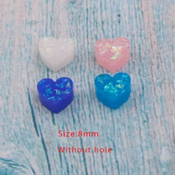 

Fnixtar Love Heart Opal Pendant Charm DIY Necklace Bracelet Making Jewelry 8mm Opal Stone Material Without Hole 20Piece/lot
