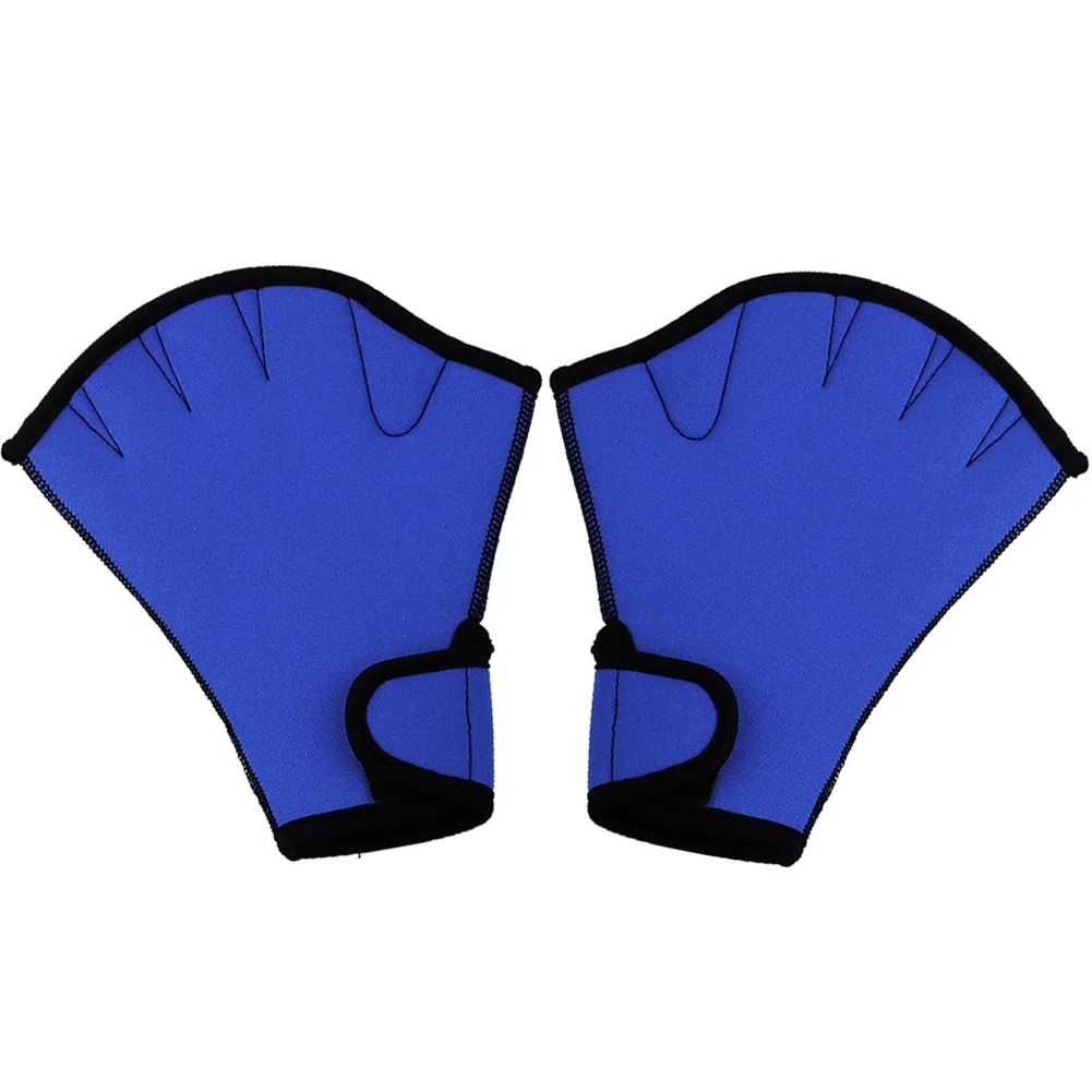 1 Pair Blue Swimming Gloves Water Resistance Fit Paddle Training Glo D_X 