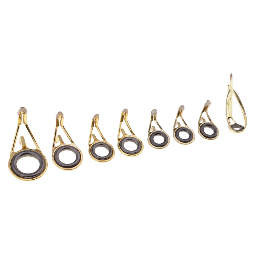 8 Pieces Fishing Rod Guide  Eye Ring Guide Tip Rod Repair Kit Wear-resistant Ceramic Ring cannes à pêche Cañas de pesca