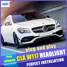 Галогенная лампа upgrade All светодиодные передние фары для Mercedes-Benz CLA W117 фары Двойной Луч би-объектив СВЕТОДИОДНЫЙ drl 2014-2019