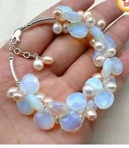 Изысканный браслет из лунного камня с жемчугом для пресной воды|bracelet bracelet|bracelet