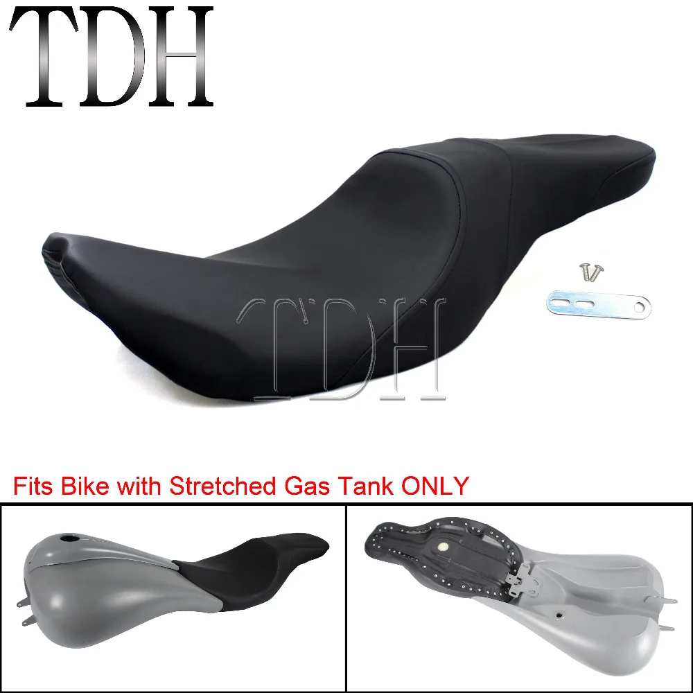 

Black Motorcycle 2-Up Passenger Seat Stretched Seat Cushion Covers For Harley Touring Electra Glide Road Glide King Street Glide