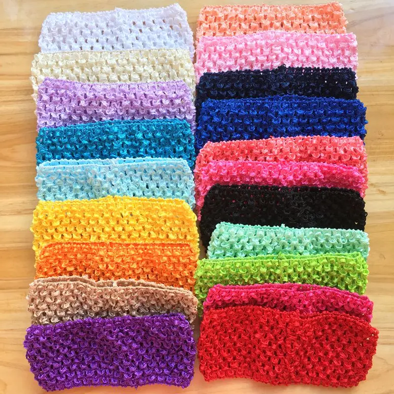 

5pcs/lot 2.75" Wide Kids crochet elastic headband children TuTu crochet hair bands knitted Turban Girl hair accessories A100