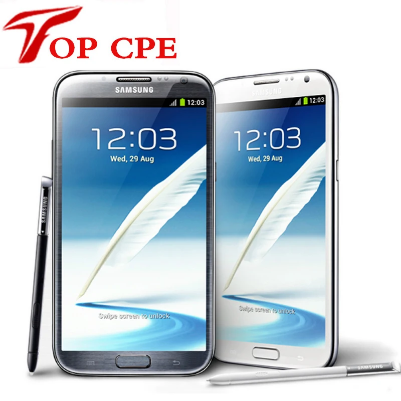 original samsung Galaxy Note II 2 N7100 EU version Refurbished N7105 8 0MP camera GPS Android