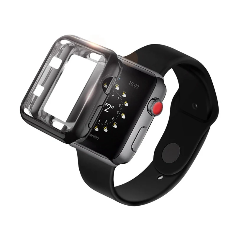 Защитный чехол для экрана Apple Watch 4 3 для Iwatch 42 мм 44 мм 38 мм 40 мм ударопрочный защитный чехол - Цвет: Черный