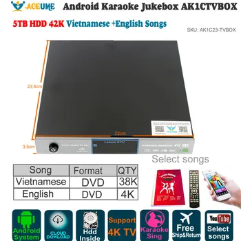 

5TB HDD 42K English(4K),Vietnamese(38K) Song Android Cloud Karaoke Machine/Jukebox Player,Cloud Download,YOUTUBÊ,Home KTV Sing