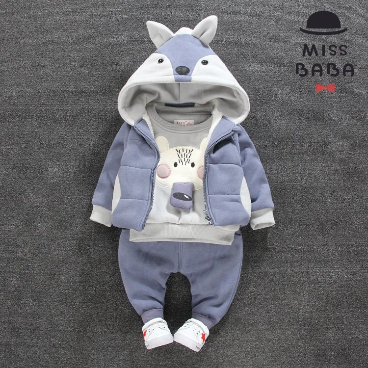 Children’s Clothing Sets Winter 100%cotton baby Boy’s 2piece suit set sport suit sets tracksuits hoody jackets+trousers