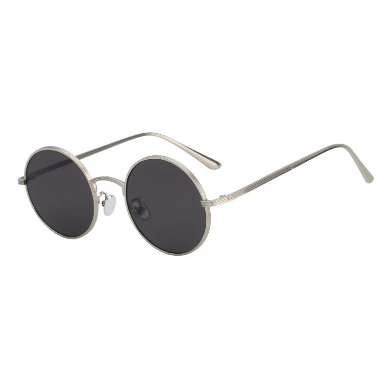 Max glasiz, Винтажные Солнцезащитные очки, женские, Ретро стиль, круглые очки, желтые линзы, металлическая оправа, очки, покрытие, очки, gafas de sol mujer - Цвет линз: Silver w black lens