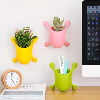 

Suction Cup Wall Mounted Planter Plant Holder Decorative Flower Display Vase Hanging Wall Decor Container Home Storage Organizer