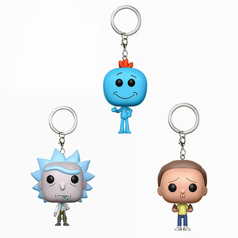 

Keychain Avengers Rick and Morty action figure Bobble Head Q Edition no box for Car Decoration