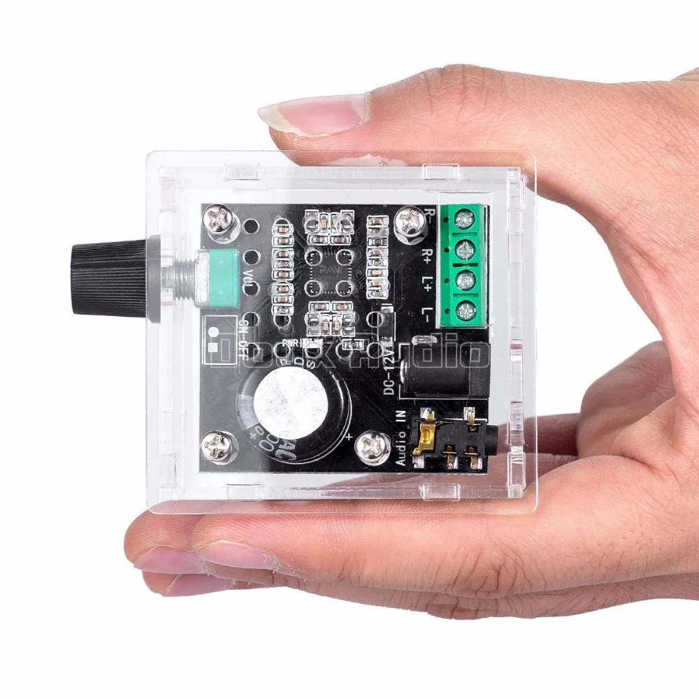 

PAM8610 Mini Digital Power Amplifier 15W*2 Stereo 2.0 Audio Amp Board with Case