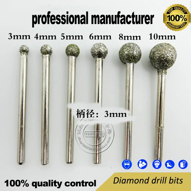 

mini diamond grinder tools 6pcs grinding kit made of 46# diamond and 3mm shank at good price for home use