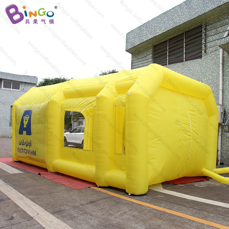  FACTORY OUTLET 6.5X4.5X3M inflatable yellow spray tent blow up portable car painting booth personal