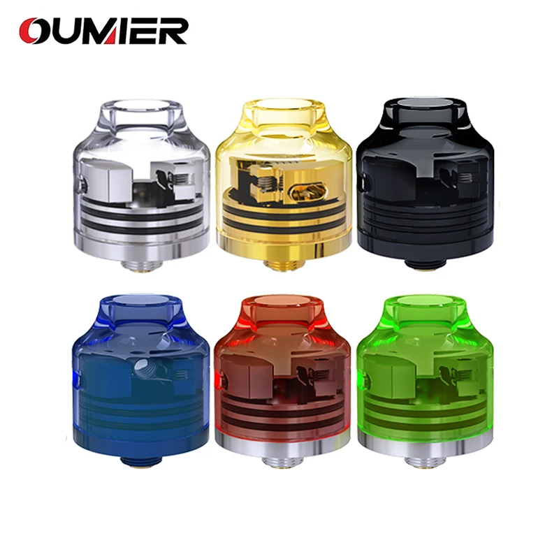 Cena Oryginalny OUMIER WASP NANO RDA duży pokład zbiornik do odbudowy 22mm średnica regulowany dolny strumień powietrza NANO RDA z żywicy kolorowe zbiornik