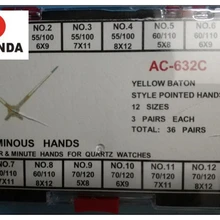 36 шт часы и минуты желтый летучая мышь стиль заостренные светящиеся руки для кварцевых часов