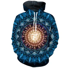 De alta calidad de las mujeres de los hombres Sudaderas con capucha Mandala flor manga larga con capucha Casual 3D ropa chándales Sudadera Hombre