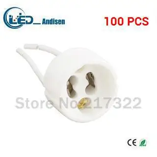 

Freeshipping 100pcs/lot GU10 lamp holder socket base adapter Wire Connector Ceramic Socket for LED Halogen Light