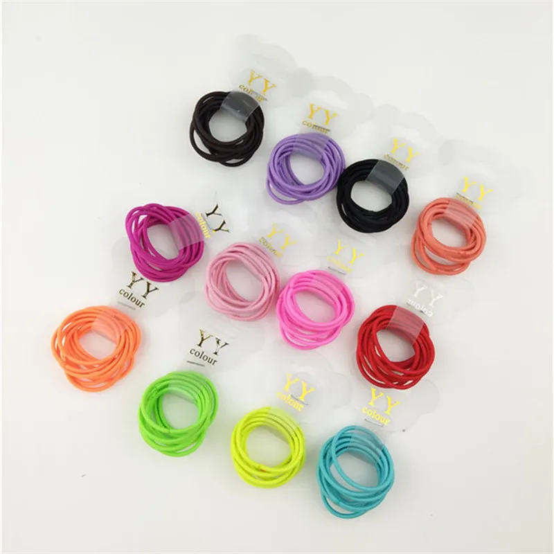 

10 Pcs Kids Candy Color Elastic Hair Bands Accessories Children Girls Bundle hair band Rubber Ponytail Holder Headdress Headwear