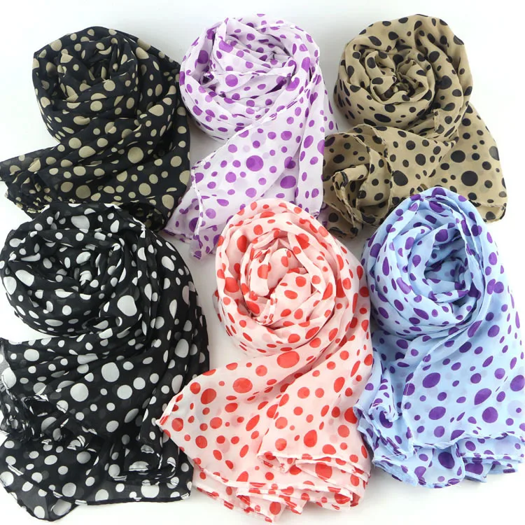 

1PC Lovely Fashion Women Soft Cotton Lady Comfortable Long Neck Large Scarf Shawl Voile Stole Dot Warm Scarves Gift Hot