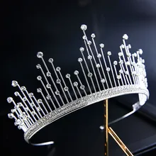 Crystal Tiaras and Crowns Wedding Hair Accessories Bridal Princess Crown Queen Wedding Tiara for Brides Hair Ornaments silver wedding crwon prince bridal crystal tiara crowns queen bride tiaras princess crowns headband wedding hair accessories