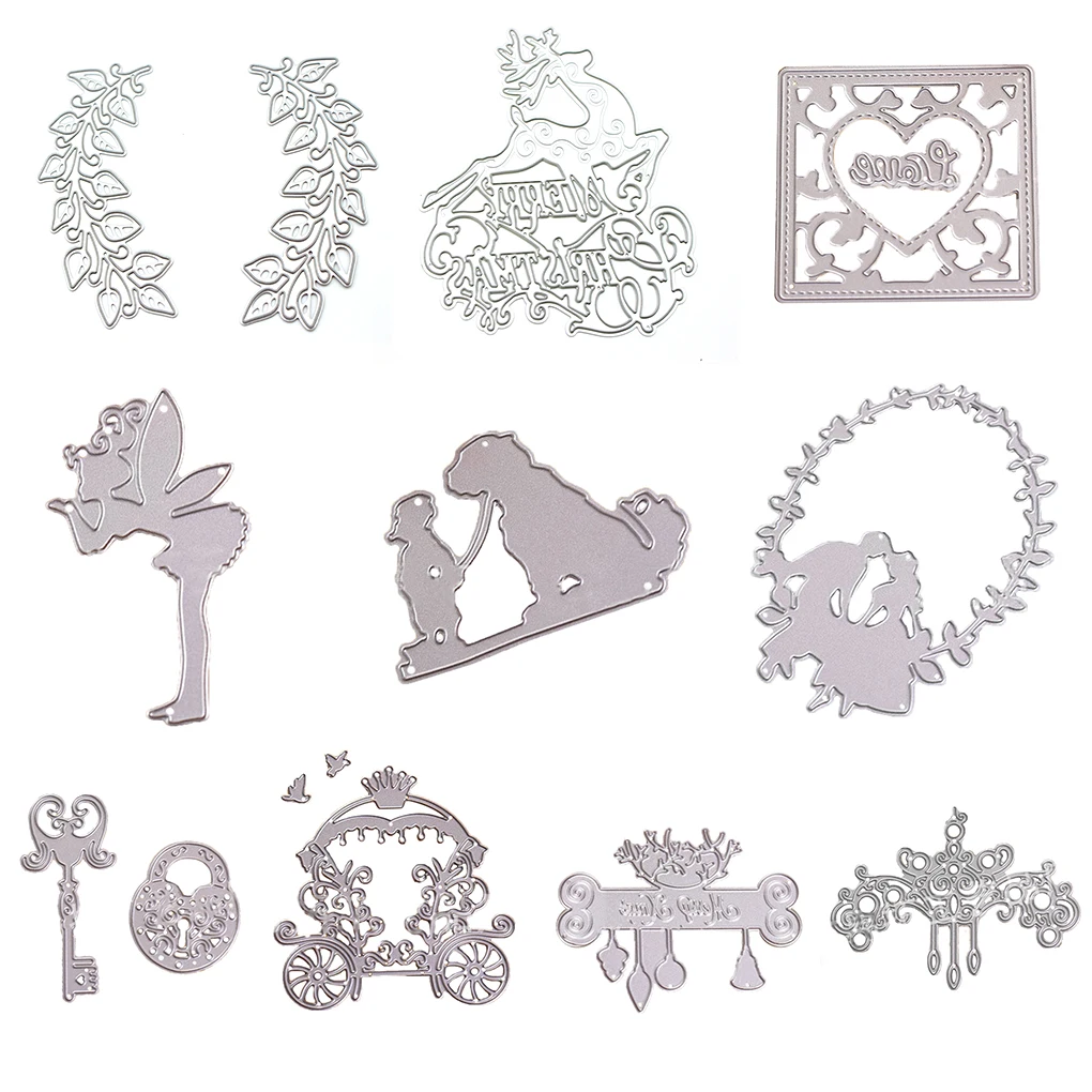 

DIY Metal Leaves Angels elk Design Cutting Dies Stencils for Scrapbook Album Paper Card