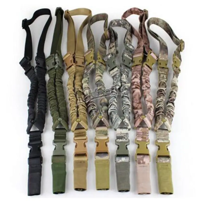 

Tactical 1000D Sling One Single Point Sling Adjustable Bungee Rifle Gun Sling Strap System