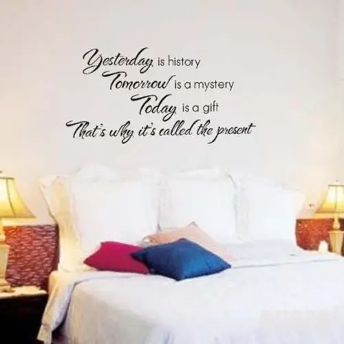 

Wall Stickers DIY Quote Yesterday is History Tomorrow is Mystery Today Is Gift Wall Sticker Vinyl Decal Room Decor