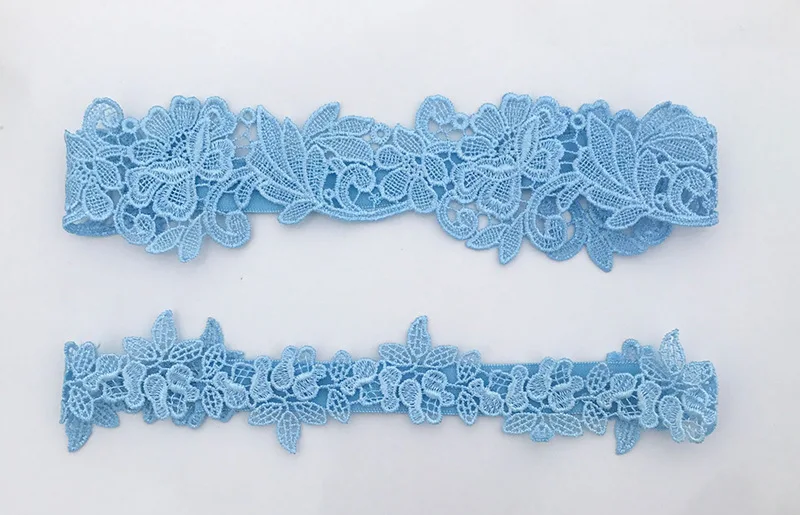 Wedding Garters Lace blue Embroidery Floral Sexy Garters 2pcs set for Women/Bride Thigh Ring Bridal Leg Garter Wedding Garters Lace blue Embroidery Floral Sexy Garters 2pcs set for Women/Bride Thigh Ring Bridal Leg Garter