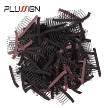 10 шт. зажимы для парика черный темно-коричневый 6 Зубы и 8 зубная паста расческа для волос парик зажимы для фиксации полные парики шнурка накладки из искусственных волос Plussign гребень для парика