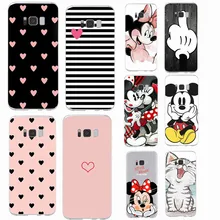 Чехлы с розовым бантом и Минни для samsung Galaxy S7 Edge S8 S9 Plus Note 9 A5 J5 модная простая задняя крышка с сердцем