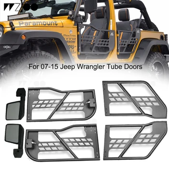 

one set black steel half tube doors with side mirror for jeep wrangler jk 07-15 4 doors auto products