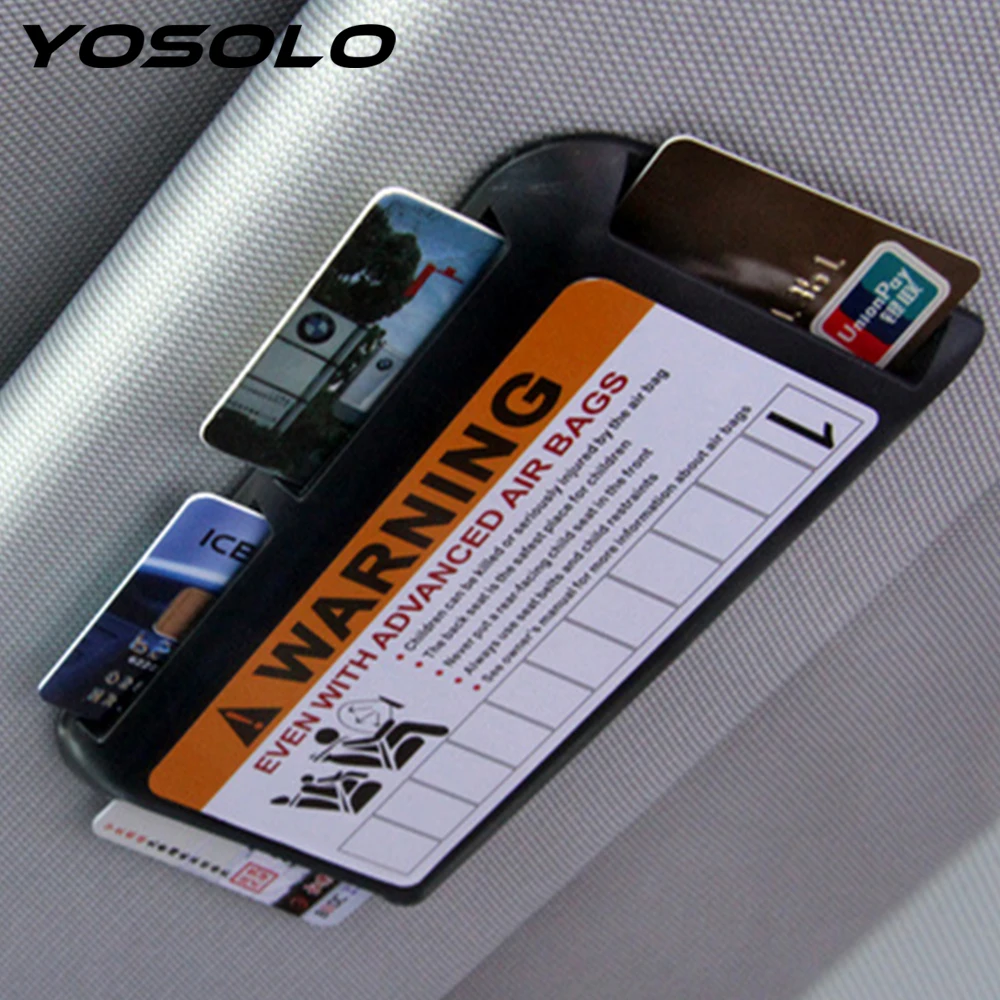 

YOSOLO Sunshade Storage Box Car Visor Clip Organizer Temporary Parking Phone Number High-speed IC Card Clip Card Holder