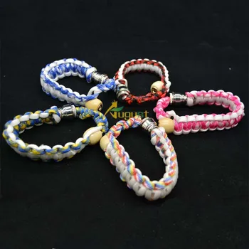 

50pcs/lot Paracord handmade Wrist Hookah Tobacco wood Pipe Bracelet blue smoking