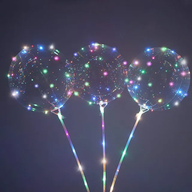 1PC 3meters Reusable Luminous 30 Leds Balloon Transparent Round Bubble