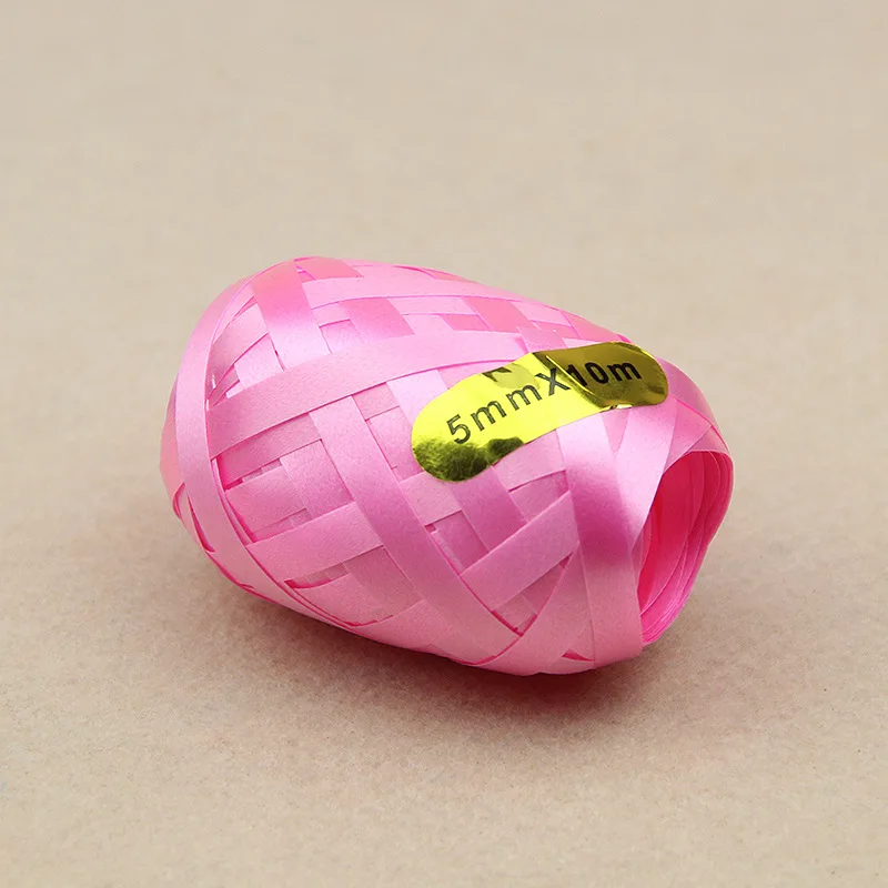 1 шт. цветная лента для воздушных шаров лазер 5 мм* 10 м украшение для свадебного дня рождения воздушный шар веревка лента упаковочная цветная лазерная лента - Цвет: Ribbon C4 Pink