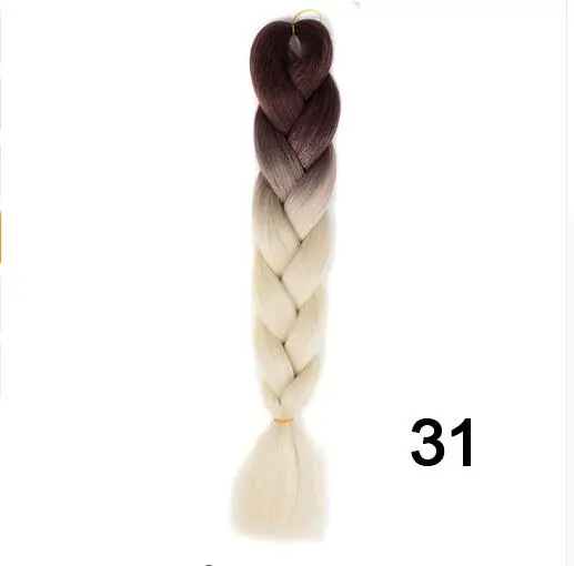 Eunice джамбо коса волос пушистые яки Омбре вложение волос Синтетический крючком плетение для DIY стилей 100 г 24 дюйма - Цвет: #530
