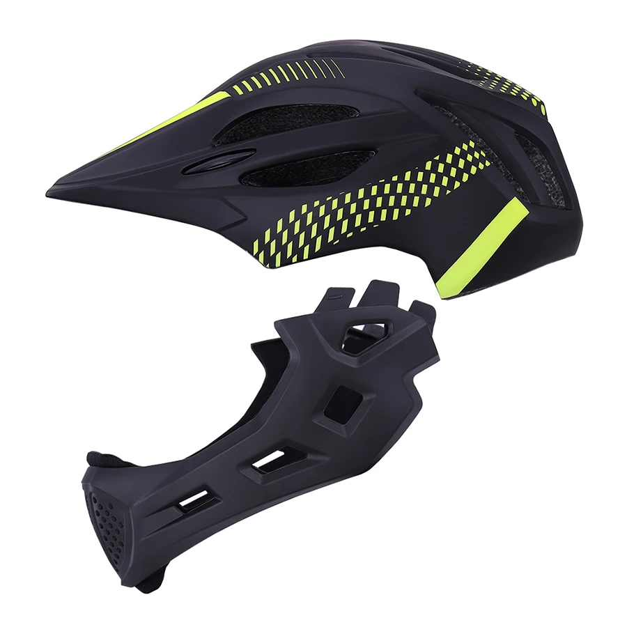 Детский светодиодный тренировочный полностью покрытый внедорожный MTB велосипедный Трейл горный DH Fullface Детский велосипедный спортивный защитный шлем велосипедные шлемы