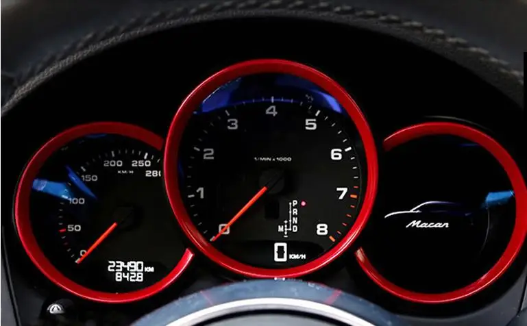 chrome dashboard ring trim for Porsche Macan accessories car styling  (22)