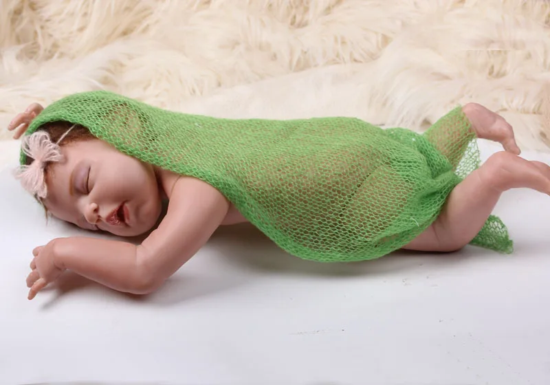 4060cm Newborn Baby Swaddle Wrap Soft Newborns Photography Props Baby Blanket Baby Boy Girl Knitted Infant Sleeping Wraps 0-2M (29)