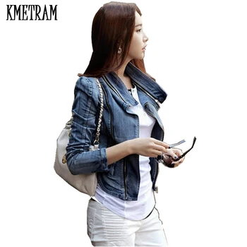 

KAMTRAM 2019 Spring Autumn Jaqueta Jeans Feminino Slim Retro Short Denim Jacket Women Outwear Short Coat Chaqueta Mujer YJZ193