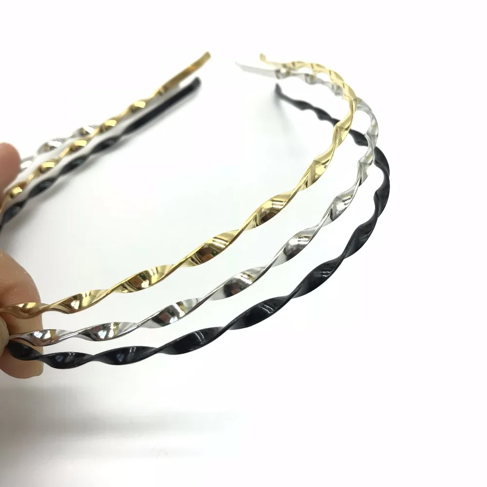 High Quality 5mm Wave Metal Headband Women Men Twisty Screwy Hairband