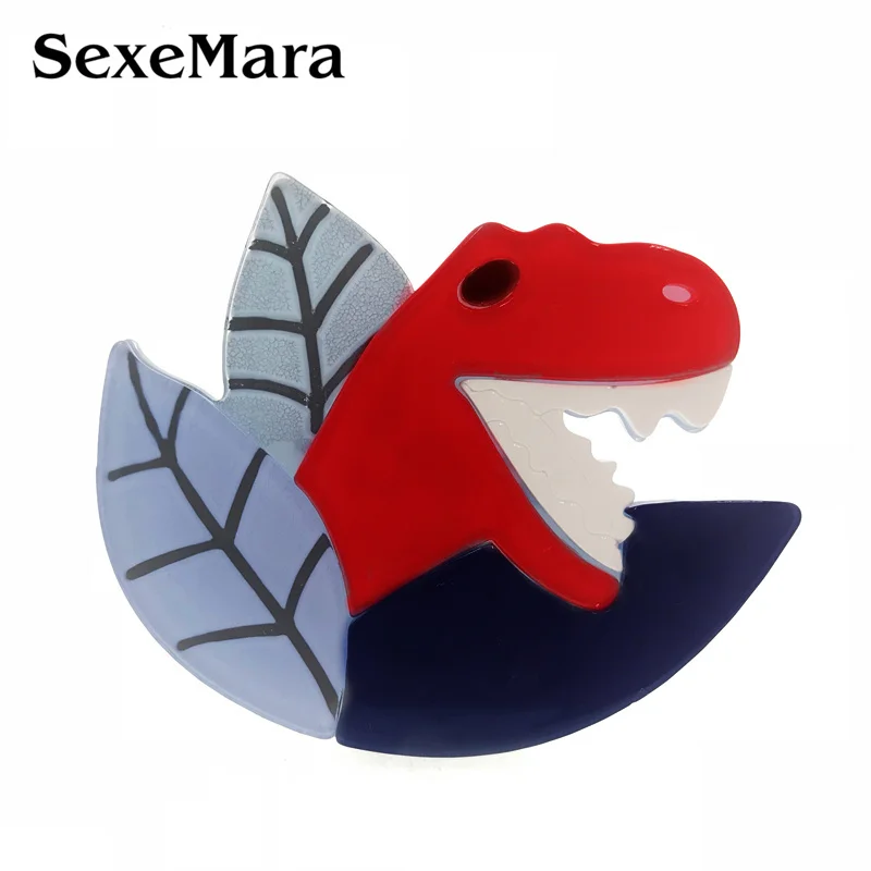 SexeMara/красный акрил брошь с динозавром из мультфильма смолы булавка в виде