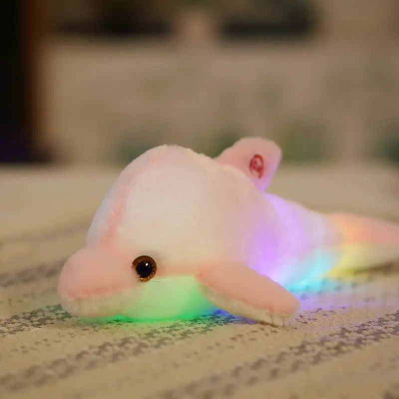 32 см красочные светящиеся дельфины плюшевые игрушки Kawaii куклы чучела кукла со