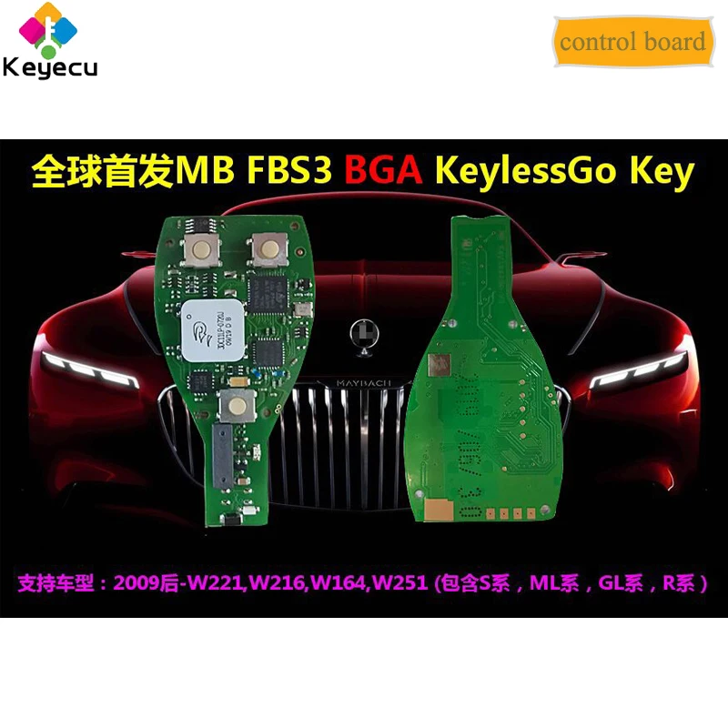 KEYECU Keyless Go умный дистанционный ключ с 434 МГц-FOB для Mercedes-Benz FBS3 BGA W221 W216 W164 W251 S ML GL R серии год 2009